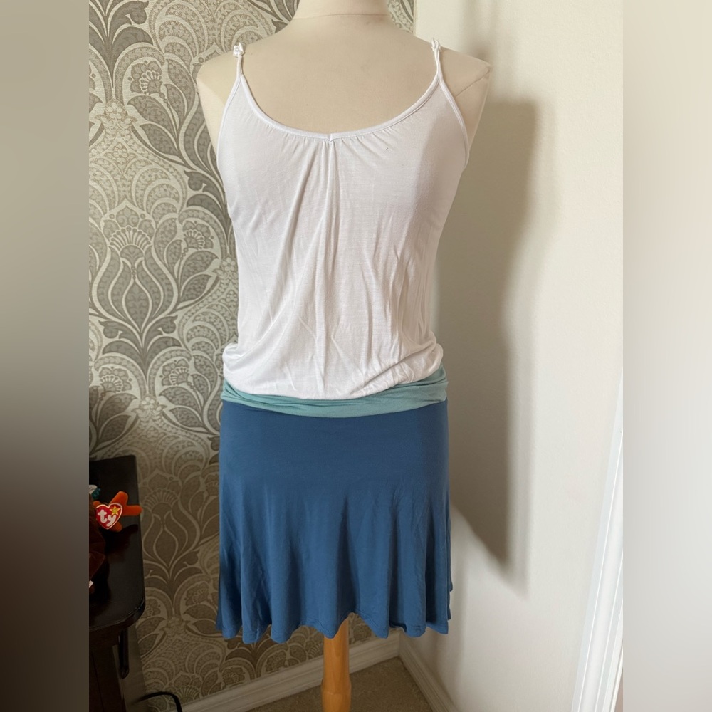 Chic White and Blue Mini Dress